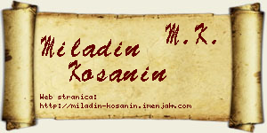 Miladin Košanin vizit kartica